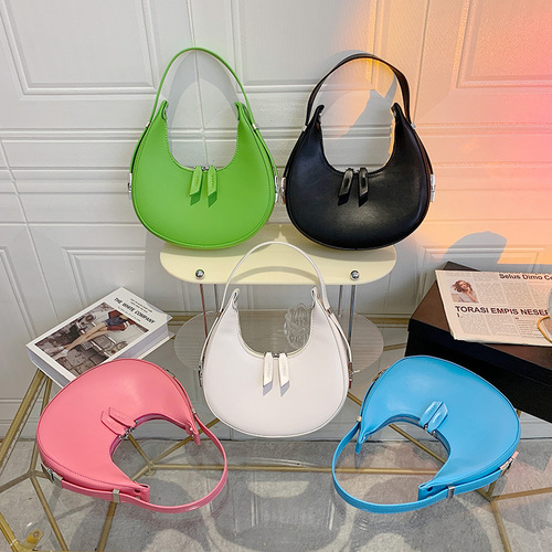 Popular bags for women  new Korean style fashion solid color retro single shoulder armpit bag simple western style hand bag