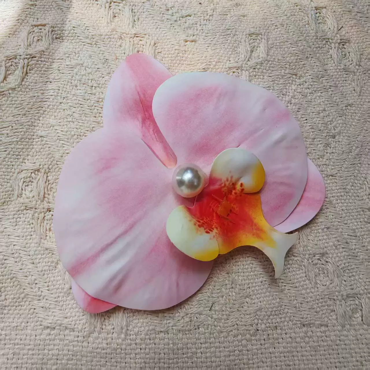 Hairgrip floral clips, princess French-style phalaenopsis & plumeria, multi-size duckbill & pins