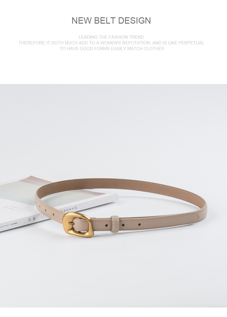 Two-Layer Cowhide, Alloy Material Geometric Pattern Simple Style Geometric Two-Layer Cowhide Alloy Women's Leather Belts