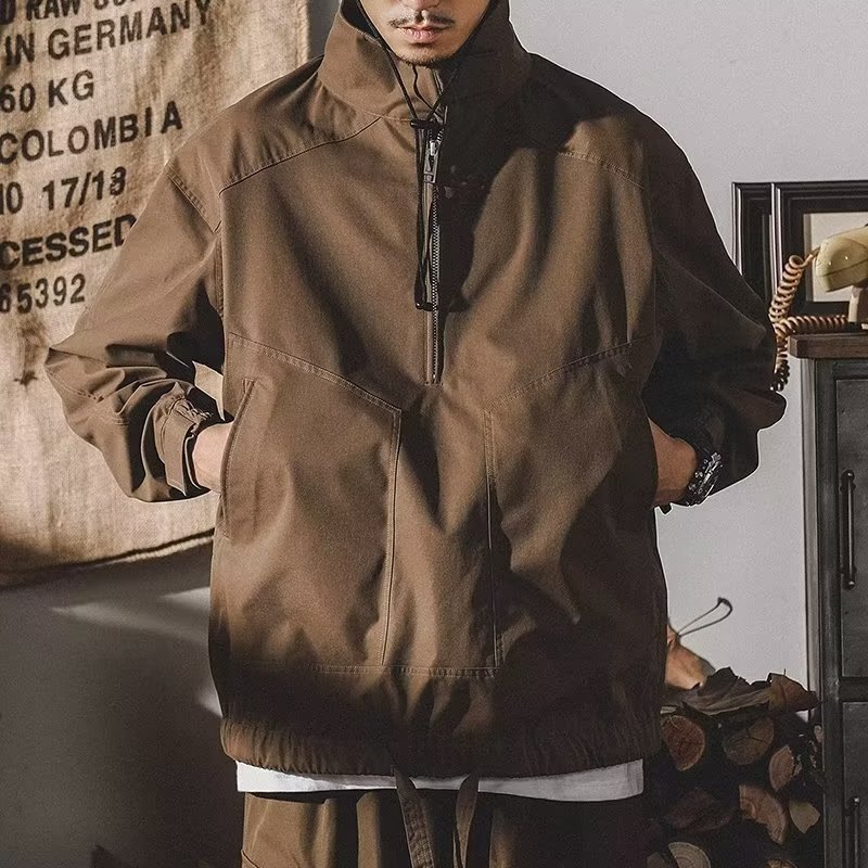 Chaqueta de chaqueta funcional retro americana suelta de la marca de moda Chaqueta de trabajo japonesa de primavera y otoño para hombres Chaqueta de pareja Tops de moda