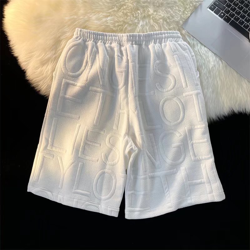 Men's Shorts Foam Letter High Street Pants, Summer Men's Shorts, Hip-hop Trendy Brand, Niche Design, Versatile Capris_voghion.com