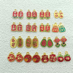 现货锌合金古法金滴油保色招财纳福文字祝福手链挂牌diy配饰吊坠