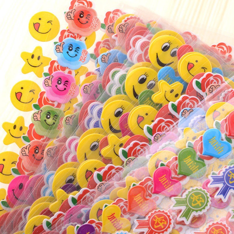 Veg wholesale kindergarten Praise Reward Sticker Cartoon Bubble School teacher Encourage Children Handmade stickers