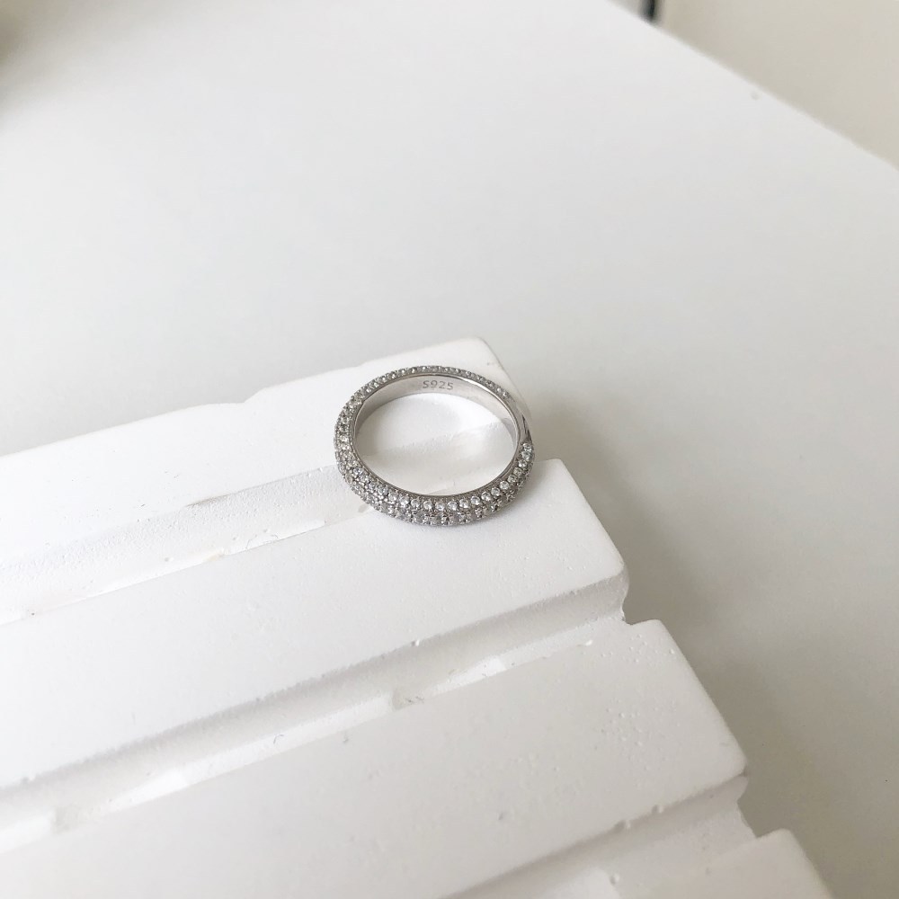 Simple Style Circle Silver Plating Zircon Rings 1 Piece