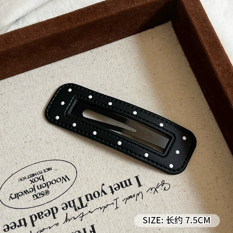 Hairgrip clip, Korean-style bangs hairpin, simple elegant faux-leather look, multi-color options