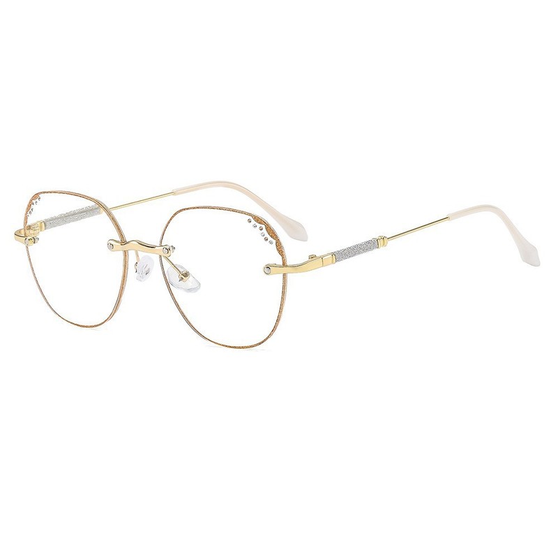 2025年ホットスタイルコレクション女性用老眼鏡、中高年向けの新しい高精細抗青色光ファッショナブルなフレームレス老眼鏡|undefined