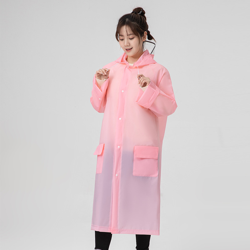 Transfronterizos EVA sólido chaqueta de lluvia para adultos engrosado unido caramelo color macaron sombrero portátil al aire libre