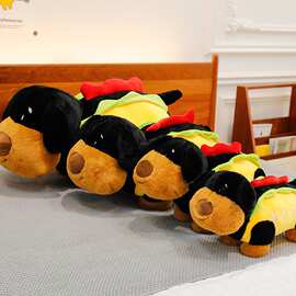 可爱创意手提汉堡热狗毛绒玩具公仔送儿童女生日礼物腊肠狗玩偶