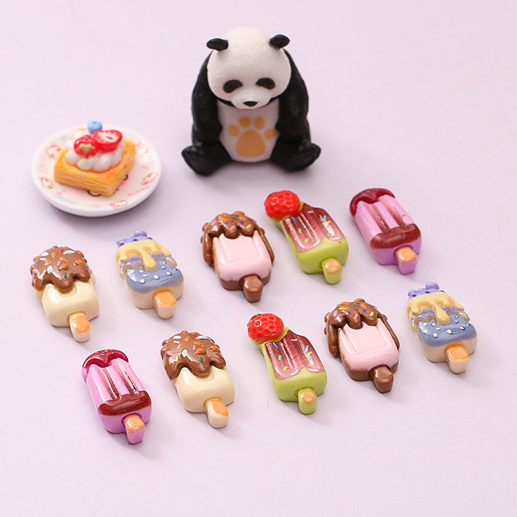 Cross-Border Popular Coffee-Colored Cream Ice Cream Resin Snacks DIY Refrigerator Magnets Furniture Home Appliance Decorations Small Ornaments