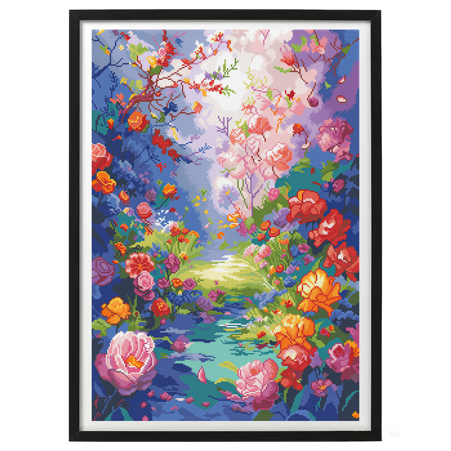 [Algodón importado] Mona Lisa Royal Croixed Brocade nuevo estilo simple y hermoso bordado a mano de flores