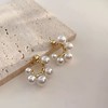 Elite earrings from pearl, silver needle, city style, high-quality style, simple and elegant design, internet celebrity, silver 925 sample, wholesale