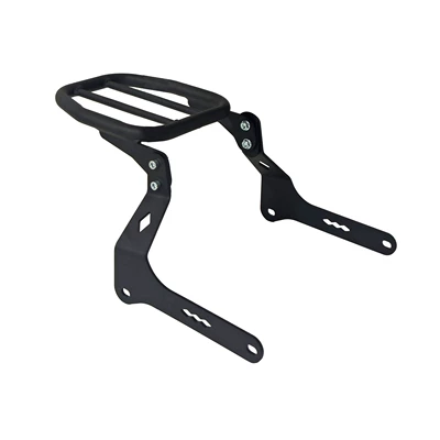 carbon steel matte black front, Motorcycle bumper - black-round-tube-rear-tail-rack