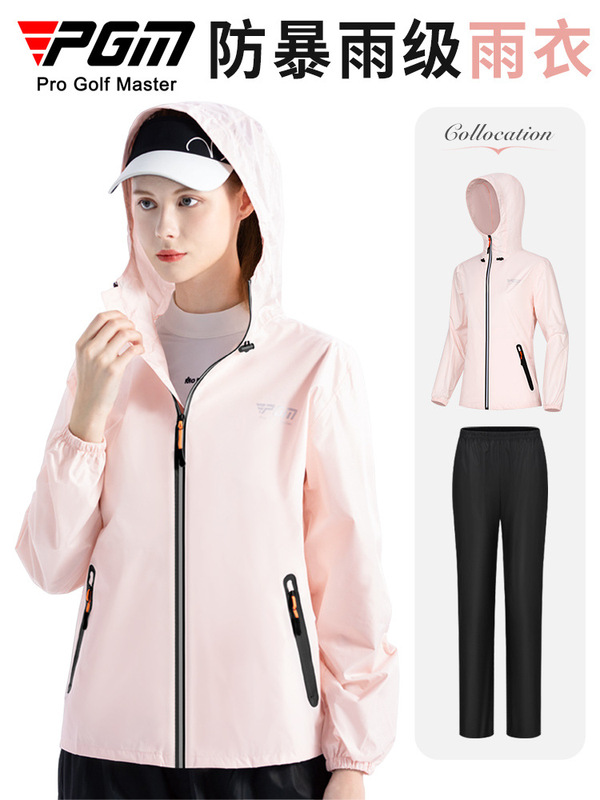 Pgm Golf Suit Men's and Women's Raincoat Rainproof Full Body Equipment Tops and Pants Complete Set of Clothing