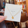 Fashionable necklace stainless steel, brand pendant, chain for key bag , Korean style, simple and elegant design, does not fade, wholesale