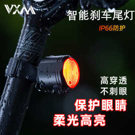自行车高亮度充电尾灯 山地公路单车夜骑智能刹车感应警示安全灯