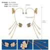 Advanced earrings for bride handmade from pearl, ear clips, European style, high-quality style, flowered, no pierced ears