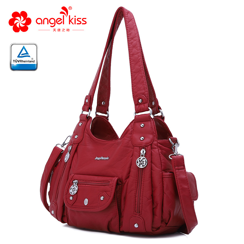 Amazon nuevo multi-funcional bolso de las mujeres multi-color tie-dyed pu casual hombro bolsa de mensajero al por mayor