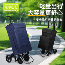 超市户外折叠车购物车家用老年人便捷拉杆车买菜推车布袋购物车