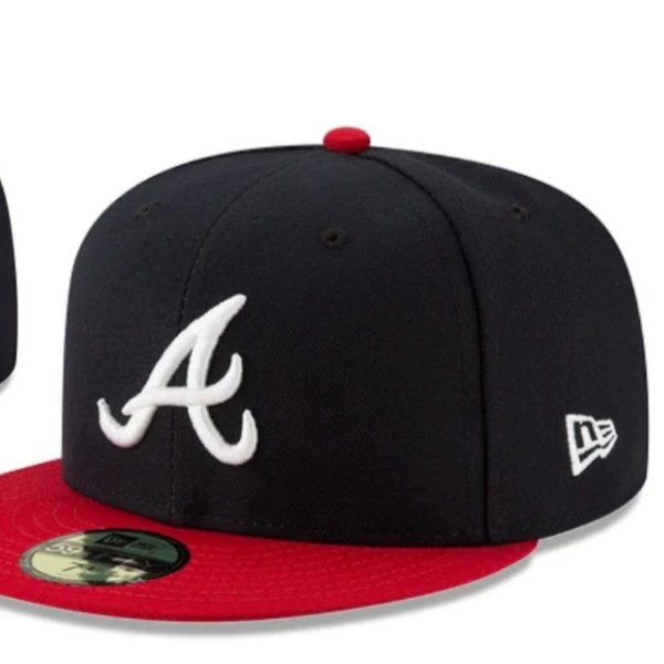 Бейсболка простой размер Atlanta Braves с закрытым ртом, солнцезащитная нашивочная кепка-каппа