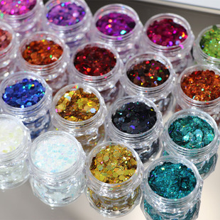 Cross-border Nail Art Laser Sequins Mixed Glitter Large Sequins Irregular DIY Creative Makeup Eye Makeup 5G Bottled
