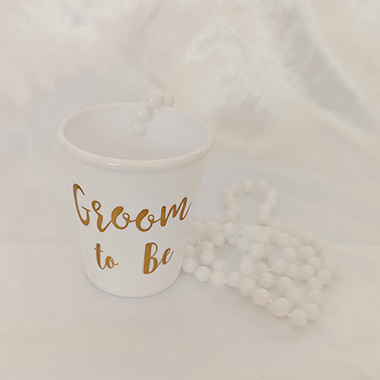 Vasos Pequeños para Fiesta — Mini Shots “Bride to Be” con Cadena de Perlas (Halloween/Bachelor)