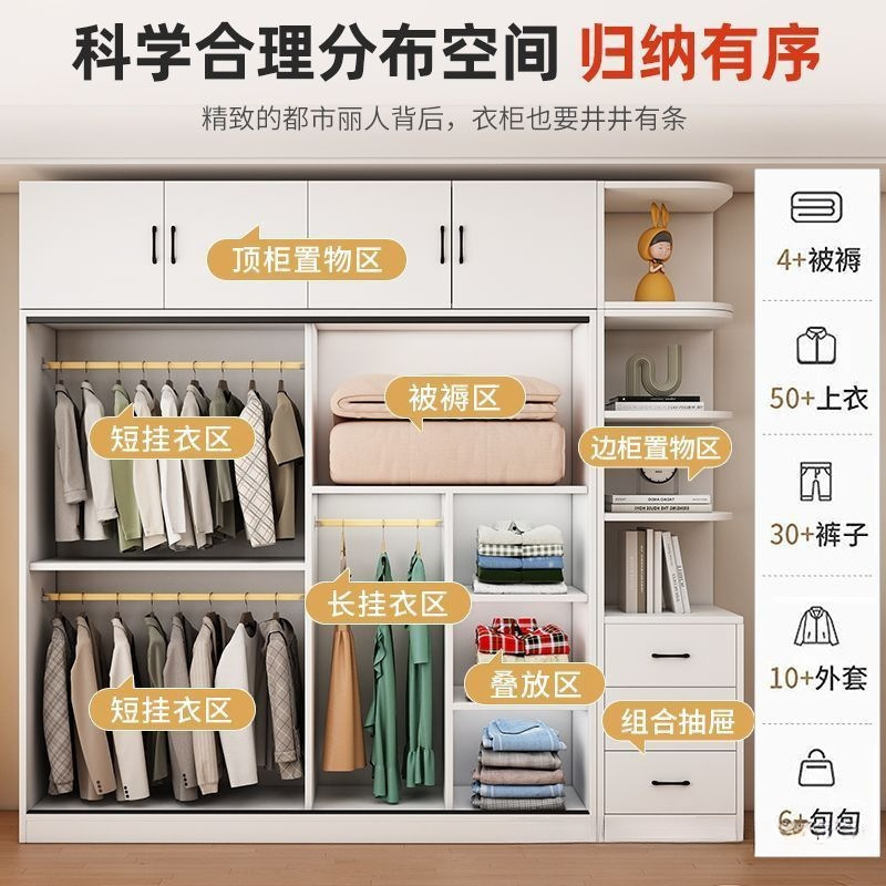 全实木衣柜家用卧室60深儿童出租房推拉门衣橱简易收纳柜|undefined