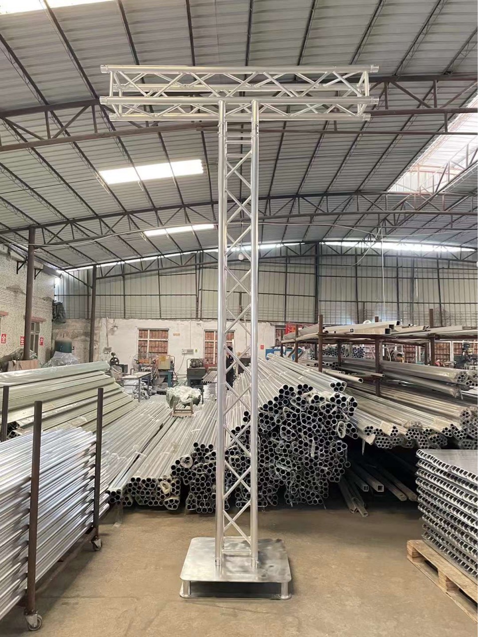 灯光架铁板 铝合金板 truss 架底座 base插销架立杆T型架桁架搭建-阿里巴巴