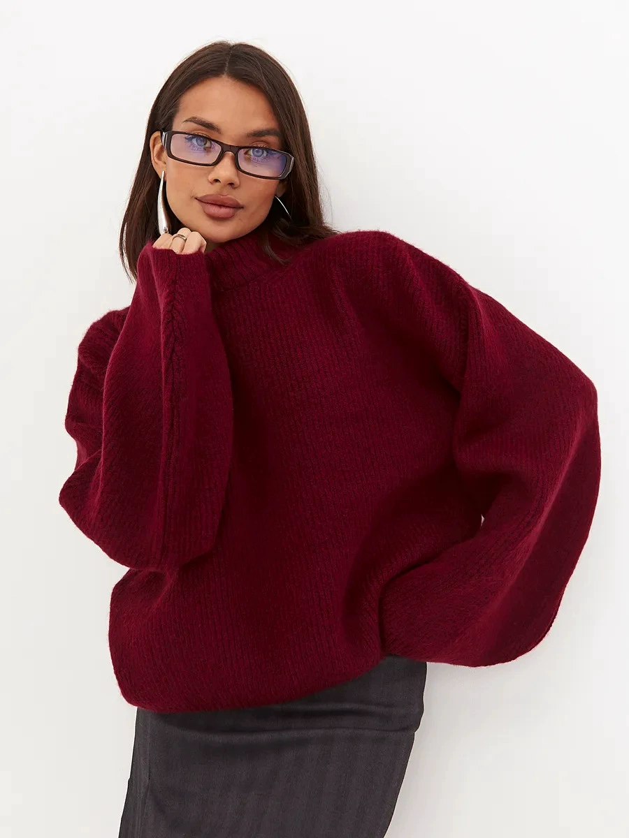 Свитер с объемными рукавами plus size sweater