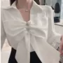 v领宽松春秋款法式衬衫