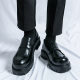 Summer Leather Shoes Men's Thick-soled British-style Business Dress Casual Slip-on Trendy Shoes Thick-soled Heightened Wedding Shoes
