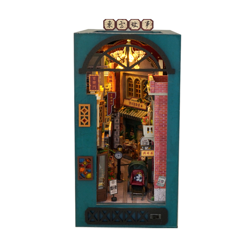 Tianyudi Cabina Book Stand TC37 Historias orientales Modelo de ensamblaje manual Qixia regalo de cumpleaños miniatura tridimensional