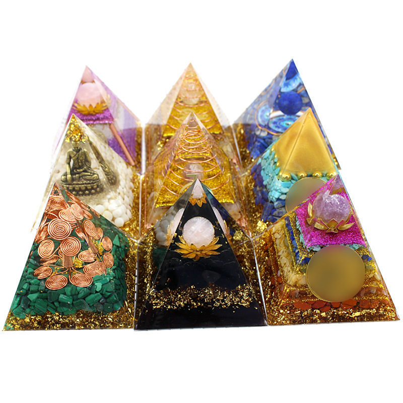 8cm Crystal Gravel Pyramid Cross-border New Acrylic Pyramid Home Desktop Decorative Gifts