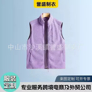 现货马甲批发 情侣秋冬季抓绒立领摇粒绒背心 加厚运动泰迪绒马夹