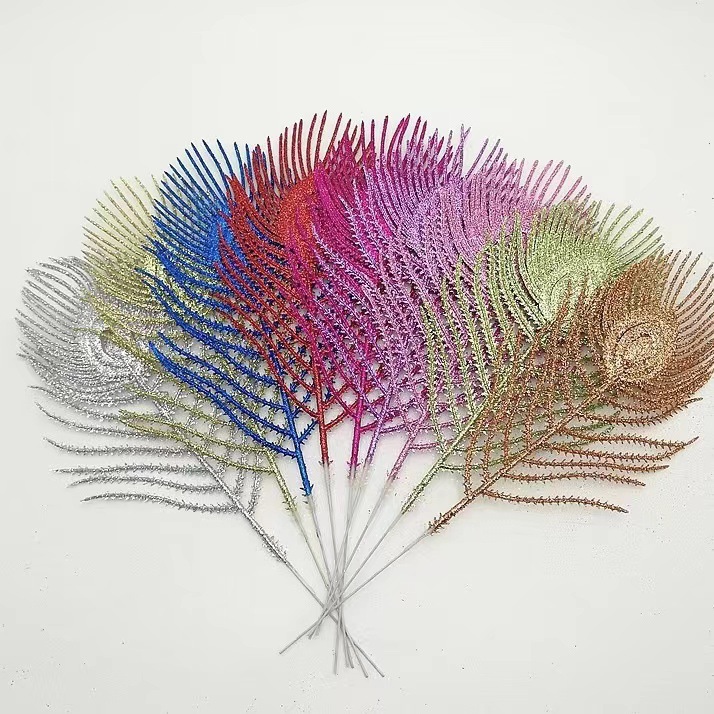 Nuevas flores de mango flores de plástico polvo de oro serie de flores de Navidad decoración boutique árbol de Navidad