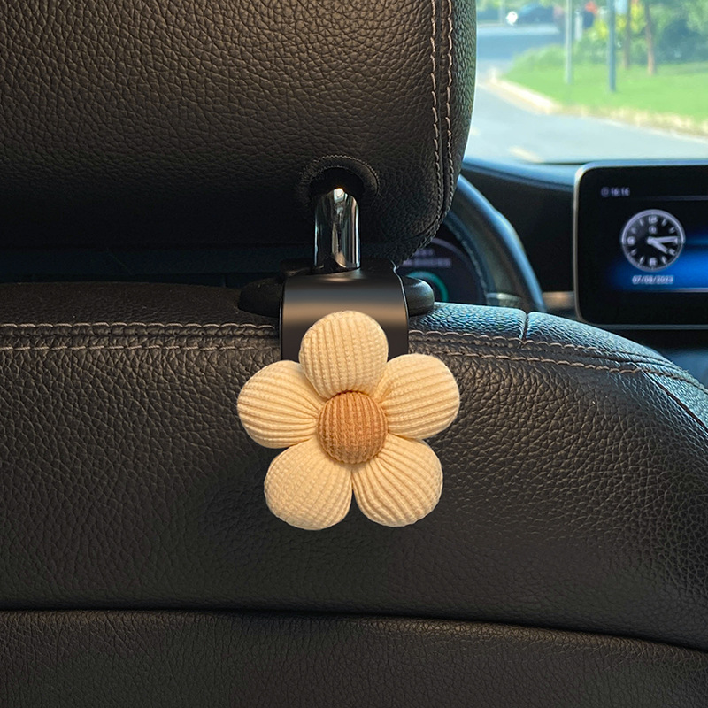 Gancho de coche lindo creativo Gancho de coche multifuncional flor pequeña asiento de coche almacenamiento trasero suministros de coche