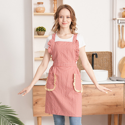Apron workwear pure cotton kitchen home use 2025 new model popular commercial restaurant dedicated cooking custom menu