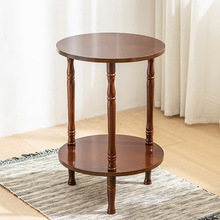 欧式小茶几圆形小桌子美式电话桌小方桌客厅边角几法式实木小圆桌