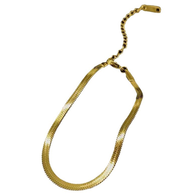 Cadena de hueso de serpiente plana de 5mm cadena desnuda transfronteriza transfronteriza temperamento de moda europea y americana joyería de lujo ligero femenino no se desvanece esencia europea y americana