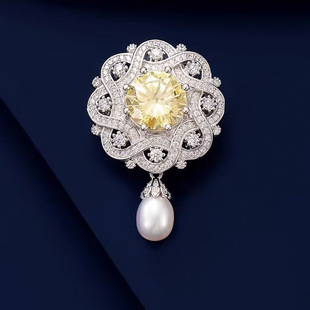 [Designer] Brooch for high-end women, studded with zirconium, suit pin, niche design, dual-purpose corsage for festivals
