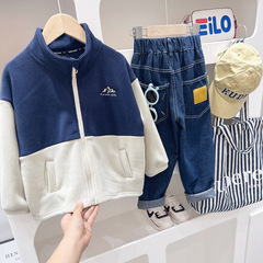 2023 Winter New Boys' Children Padded Warm Plush Fleece Jacket Bulk