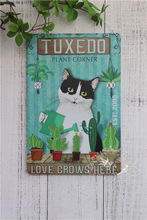 多款猫咪动物铁皮画 复古印刷花园田园杂货 做旧墙面装饰园艺杂货