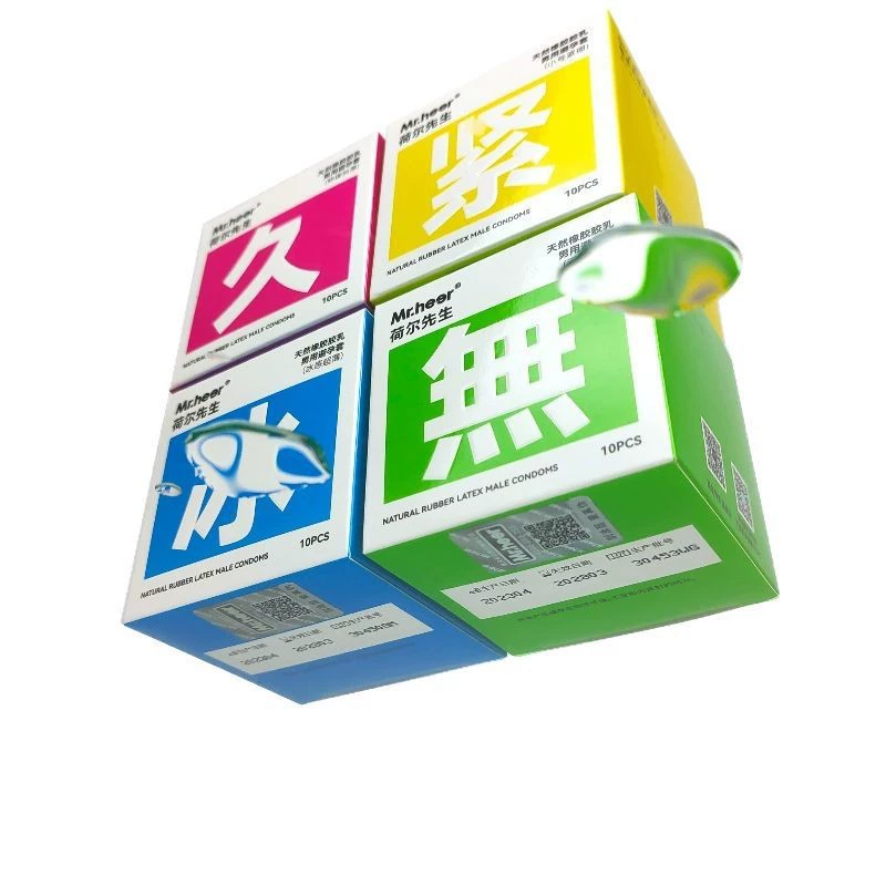 Mr.heer荷尔先生 Gay condoms 2 packs ice-sensing hyaluronic acid condoms for adult sex products