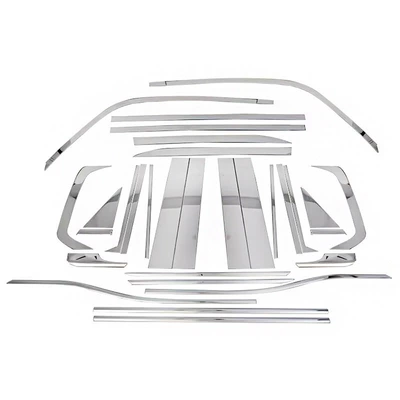 Trim Strip LC250 Retrofit – Şüşə kənarı xromları/moldingləri - 2024-prado-full-window-30-middle-columns-silver