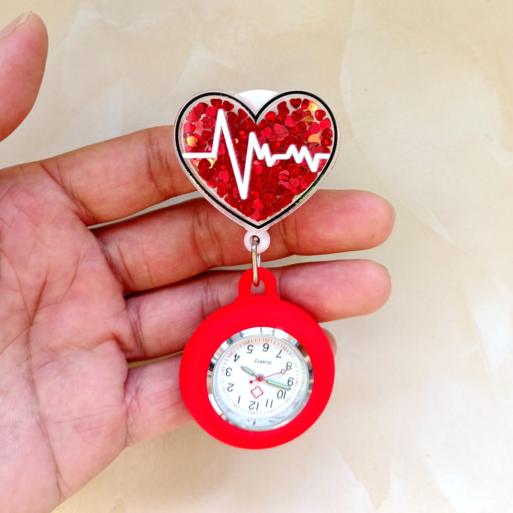 Icono médico creativo del hospital enfermera médico unisex acrílico brillante retraíble clip de carrete de insignia FO