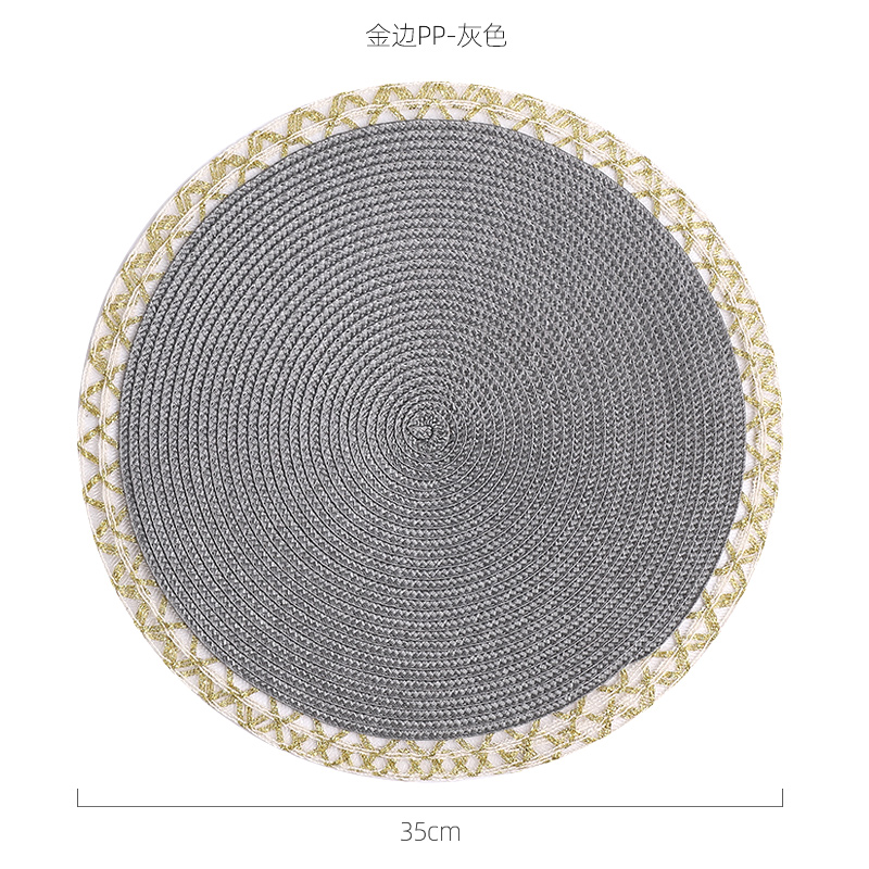 Phnom Penh tejido almohadilla de comedor americana almohadilla de comedor occidental almohadilla de decoración doméstica almohadilla de decoración modelo de habitación de lujo ligero platos PP almohadilla de platos