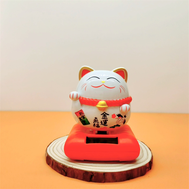Cross-border creative solar fortune cat decoration car dashboard with cute decoration car supplies