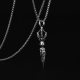 Hip hop personality trendy men's six-word mantra magic pestle necklace men's trendy TikTok retro Buddha style diamond pestle pendant men