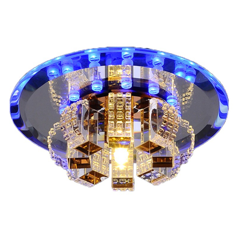 Luz de pasillo de cristal proyector luz casera creativa simple luz de pasillo moderno vestíbulo pasillo downlight balcón luz de techo