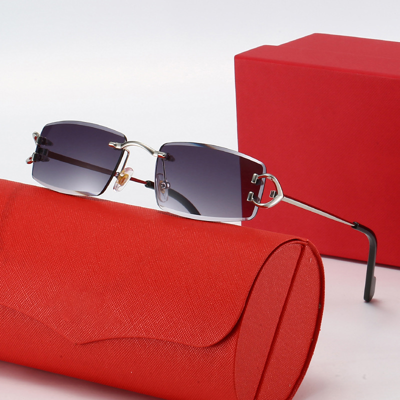 Kajia's New Square Frame Sunglasses European and American Cross-Border Light Luxury Rimless Sunglasses Fashionable Cut-Edge High-End Sunglasses