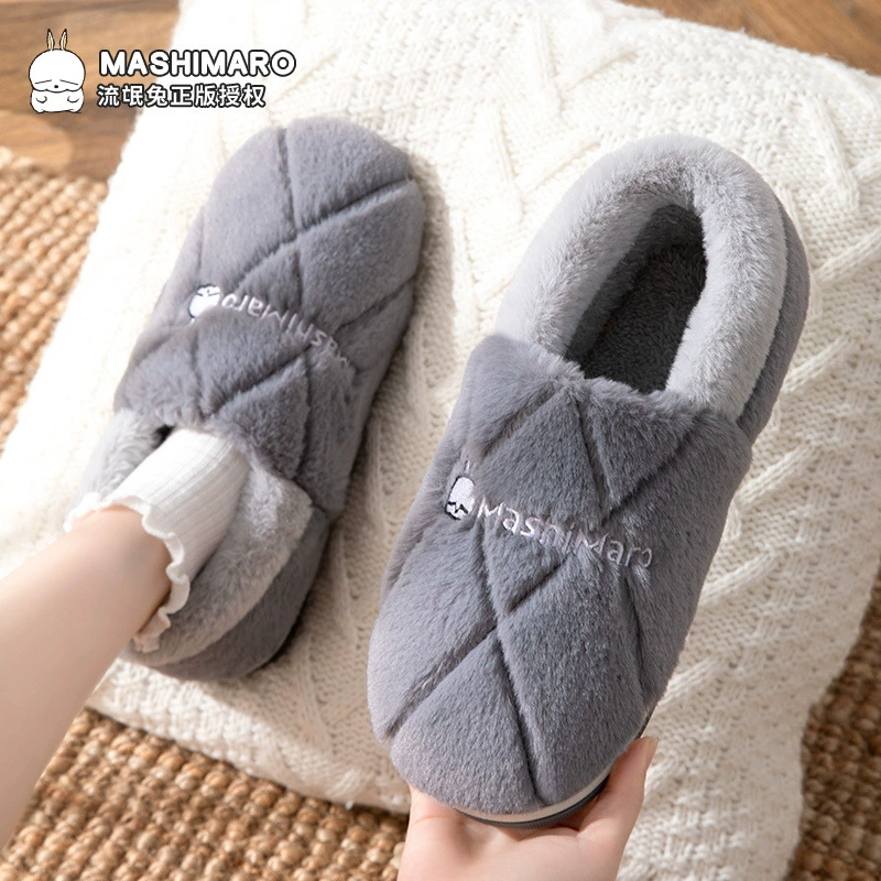 Хулиганский кролик все включено с хлопчатобумажными тапочками для женского зимнего дома в помещении нескользкие теплые туфли для родов плюшевые хлопчатобумажные туфли для мужчин